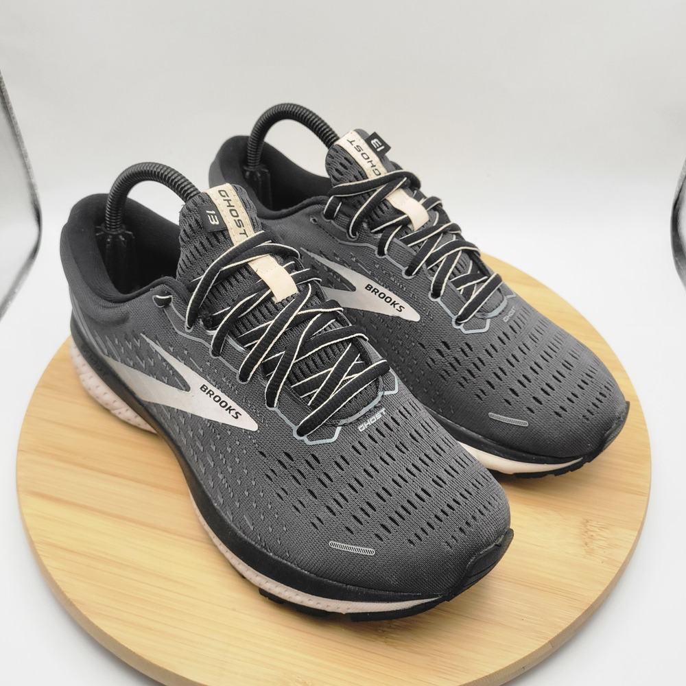 Brooks Ghost 13 Womens Running Shoes Grey Black Peach 1203381D062 Size 9
